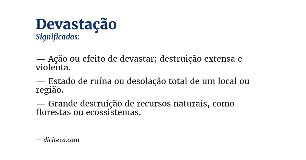 Significado de devastação