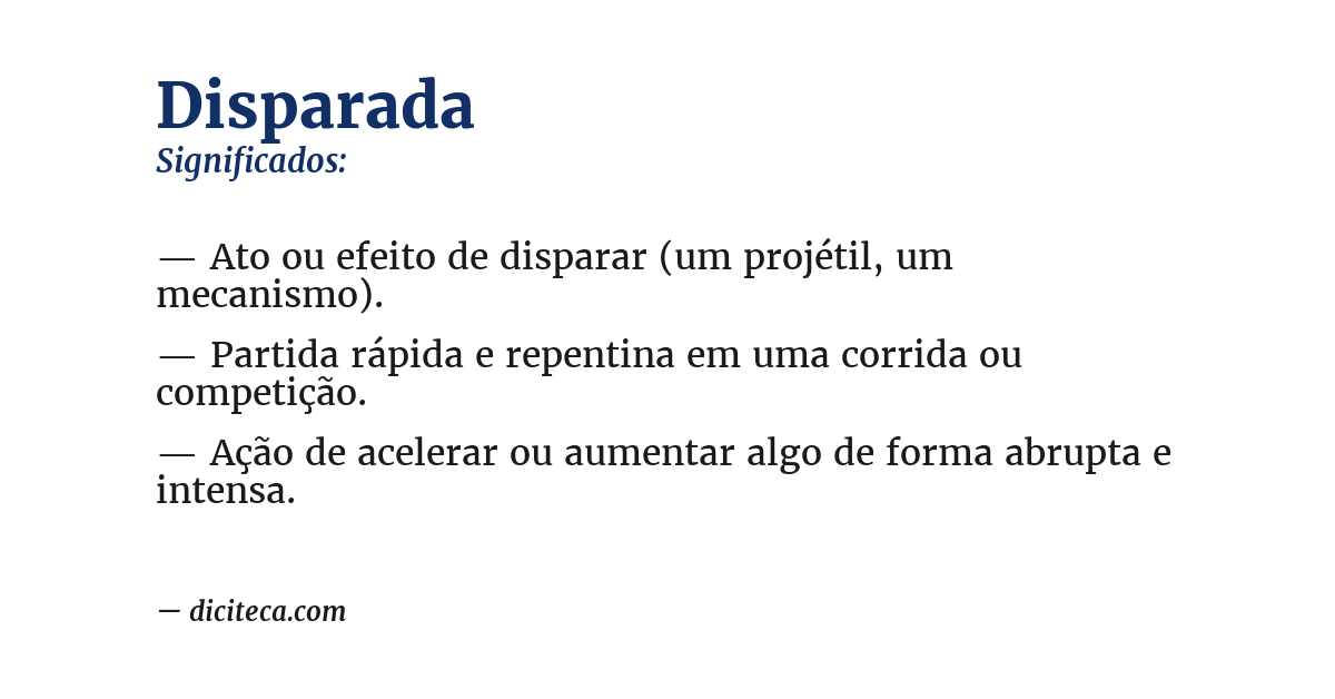 Significado de disparada