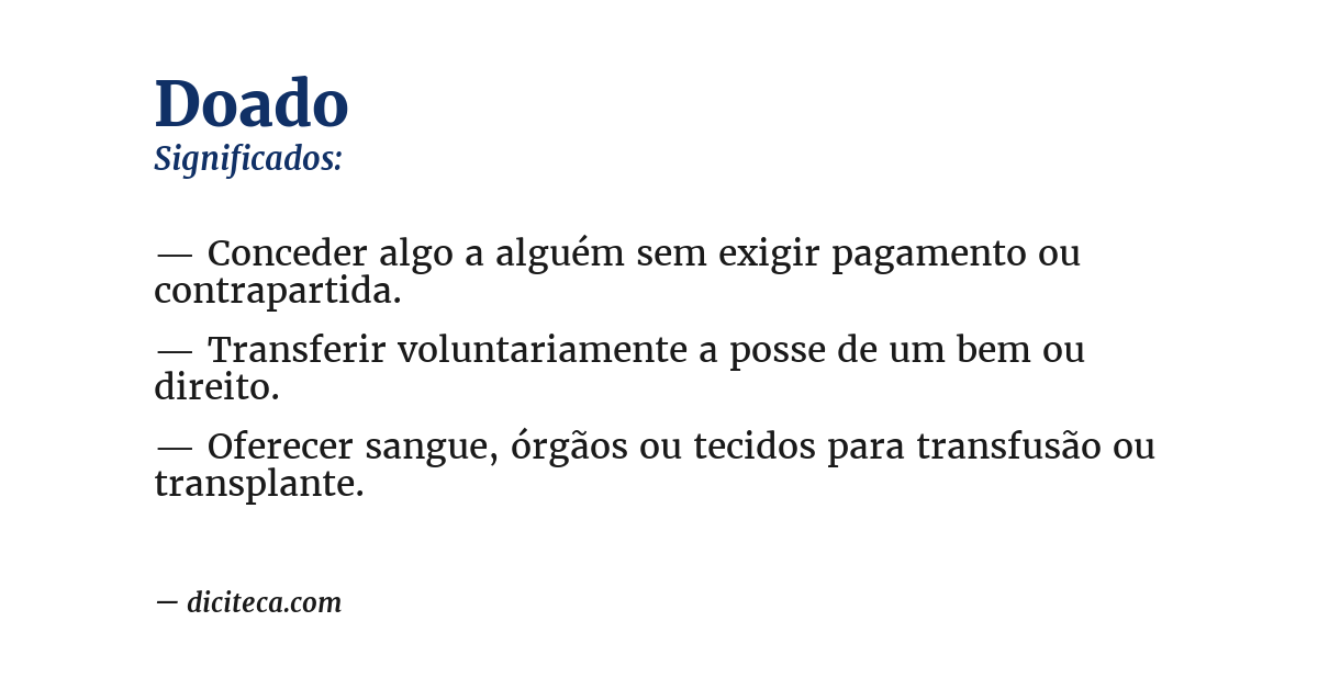Significado de doado