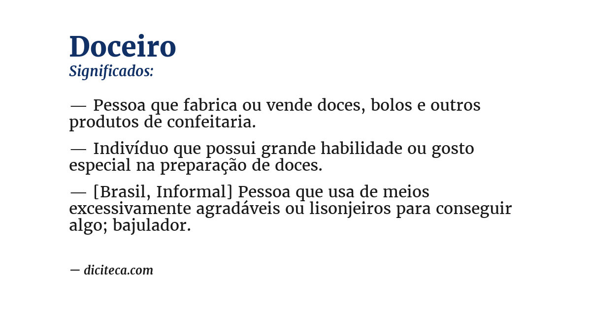 Significado de doceiro