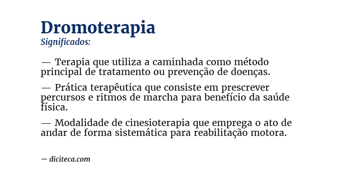 Significado de dromoterapia
