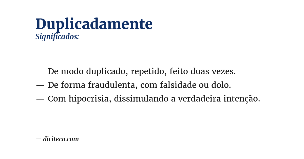 Significado de duplicadamente