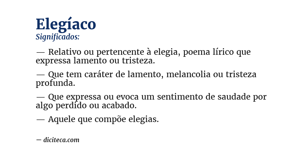 Significado de elegíaco