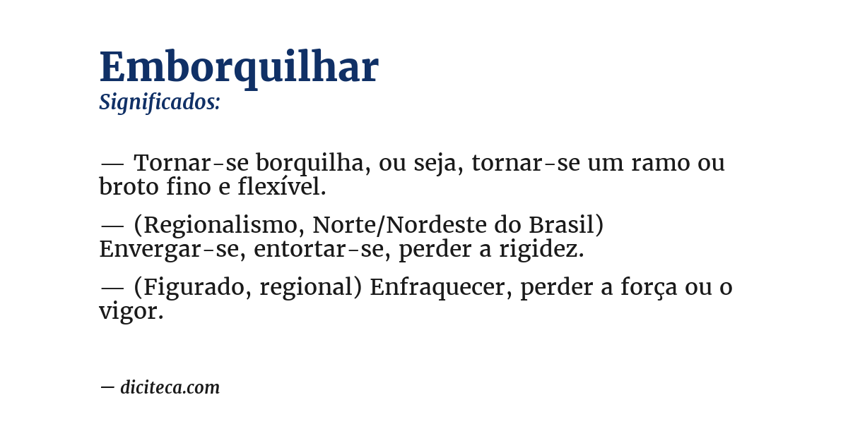 Significado de emborquilhar