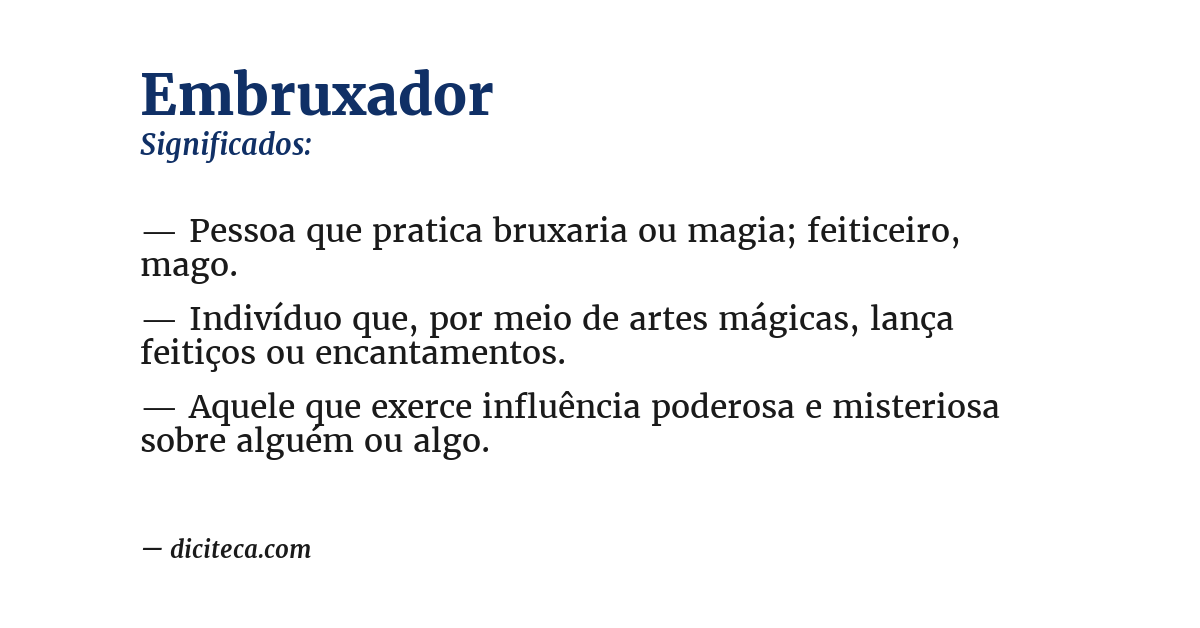 Significado de embruxador