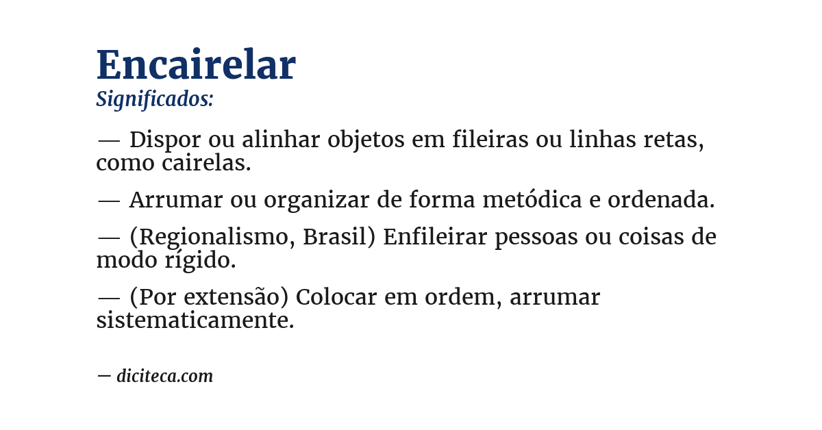 Significado de encairelar