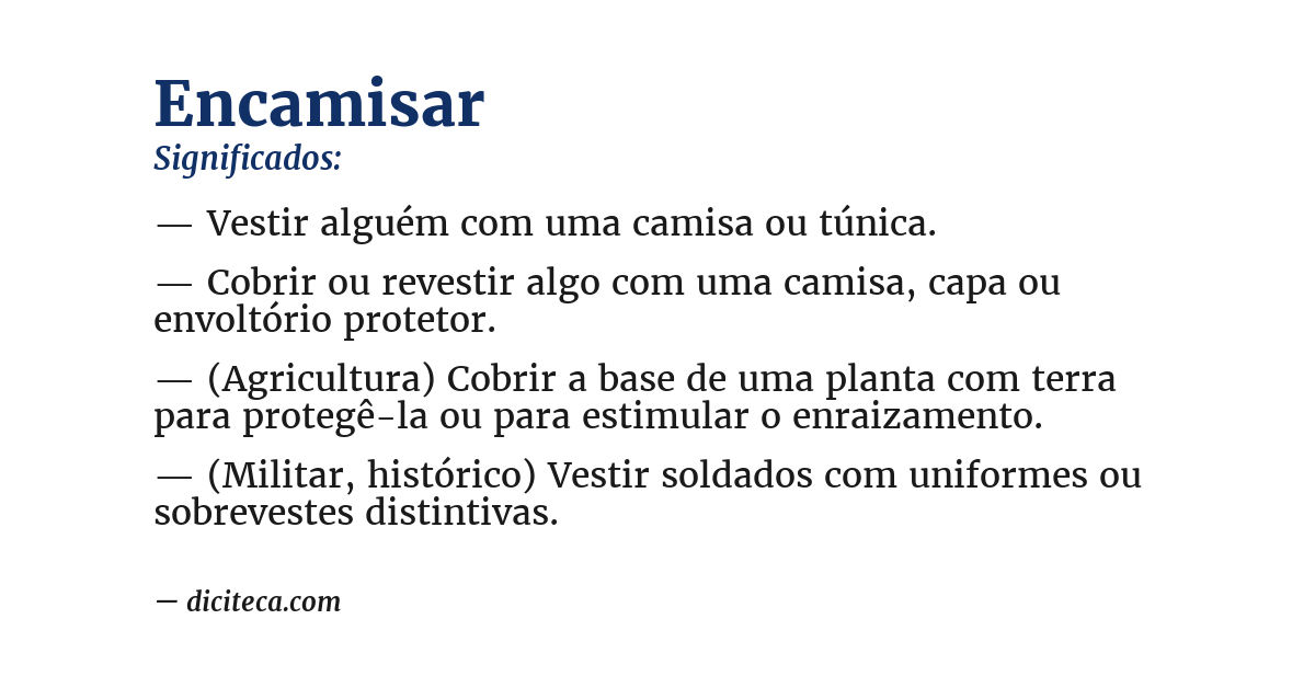 Significado de encamisar