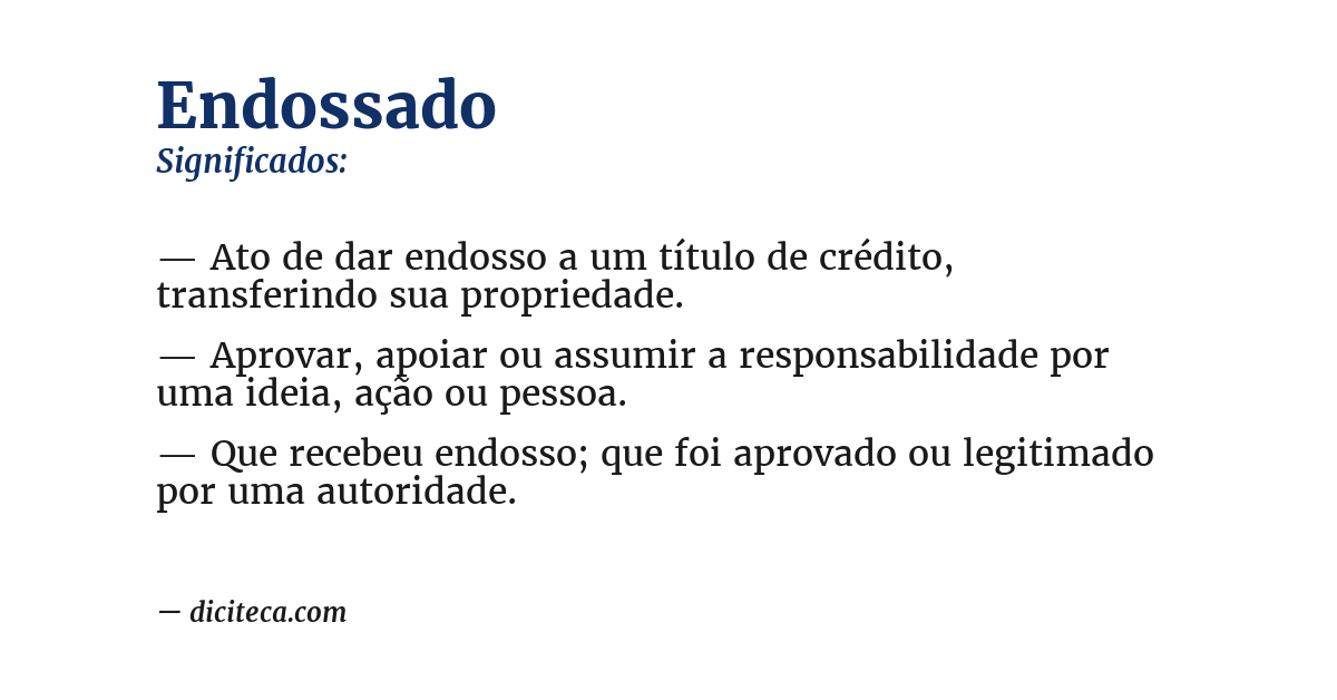 Significado de endossado