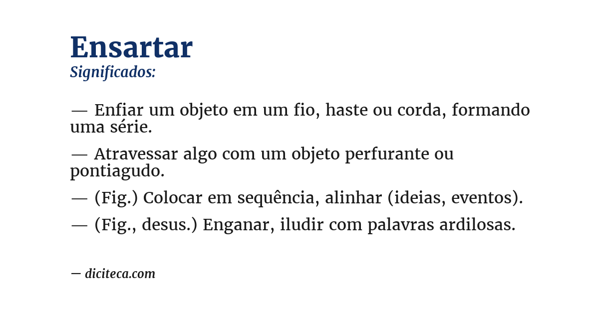 Significado de ensartar