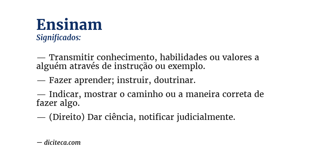 Significado de ensinam