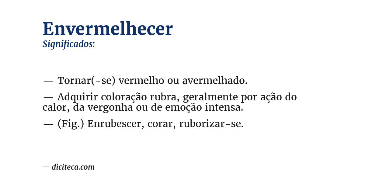 Significado de envermelhecer
