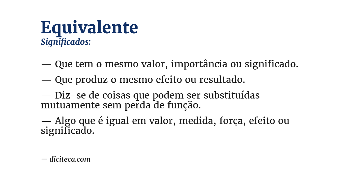 Significado de equivalente