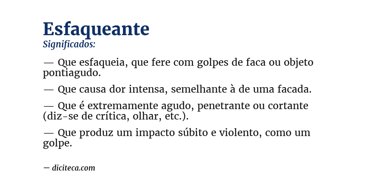 Significado de esfaqueante