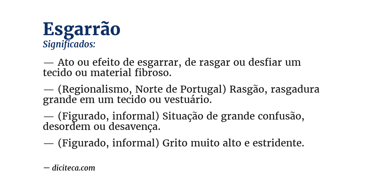 Significado de esgarrão