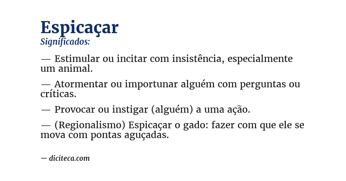 Significado de espicaçar