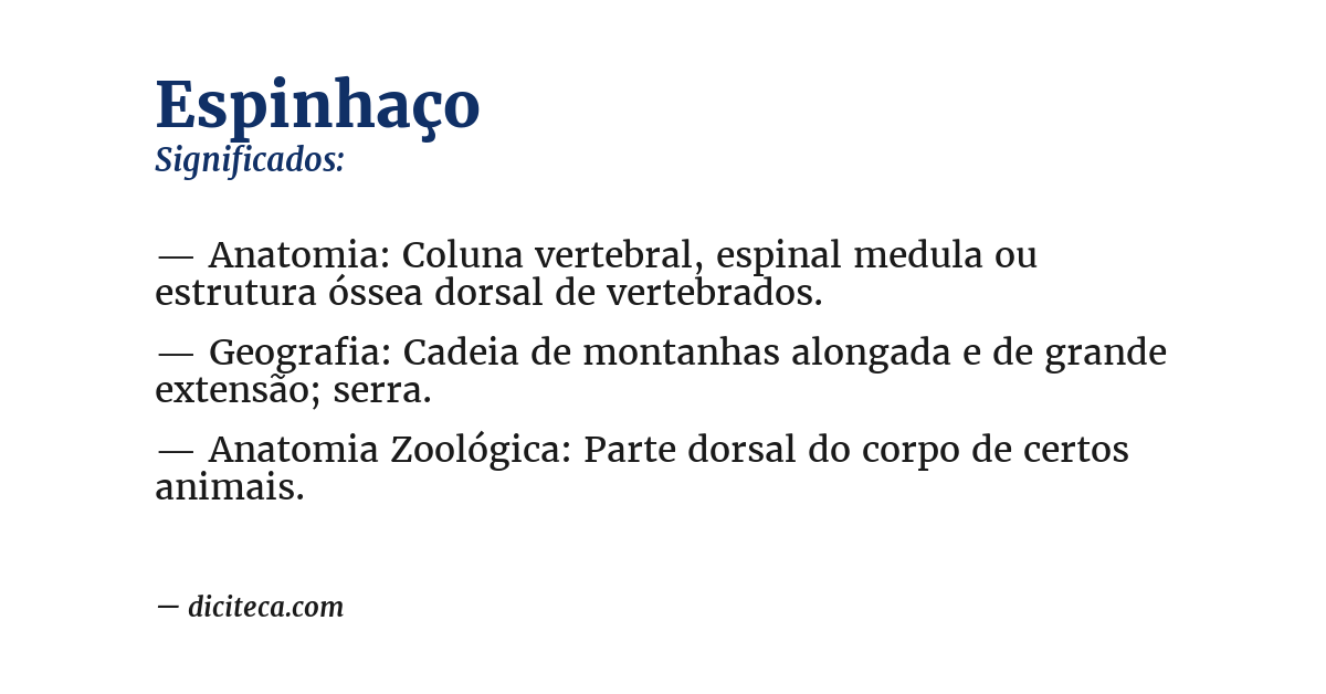 Significado de espinhaço