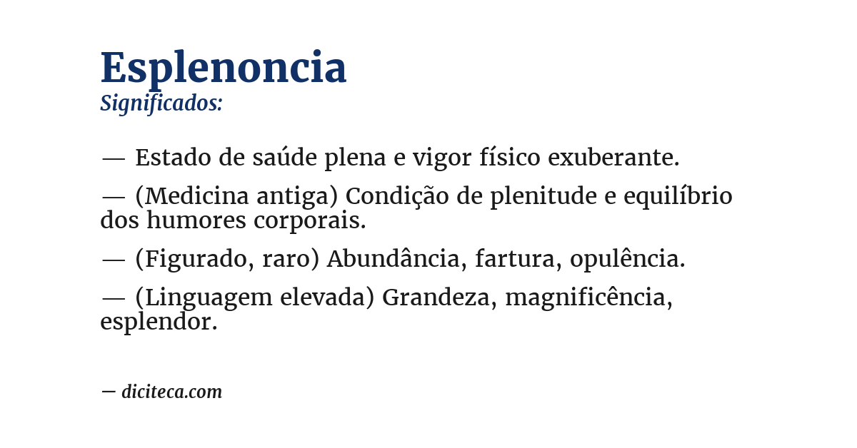 Significado de esplenoncia