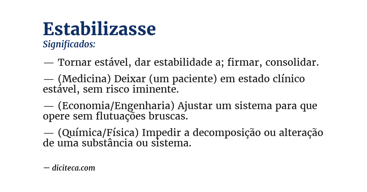 Significado de estabilizasse