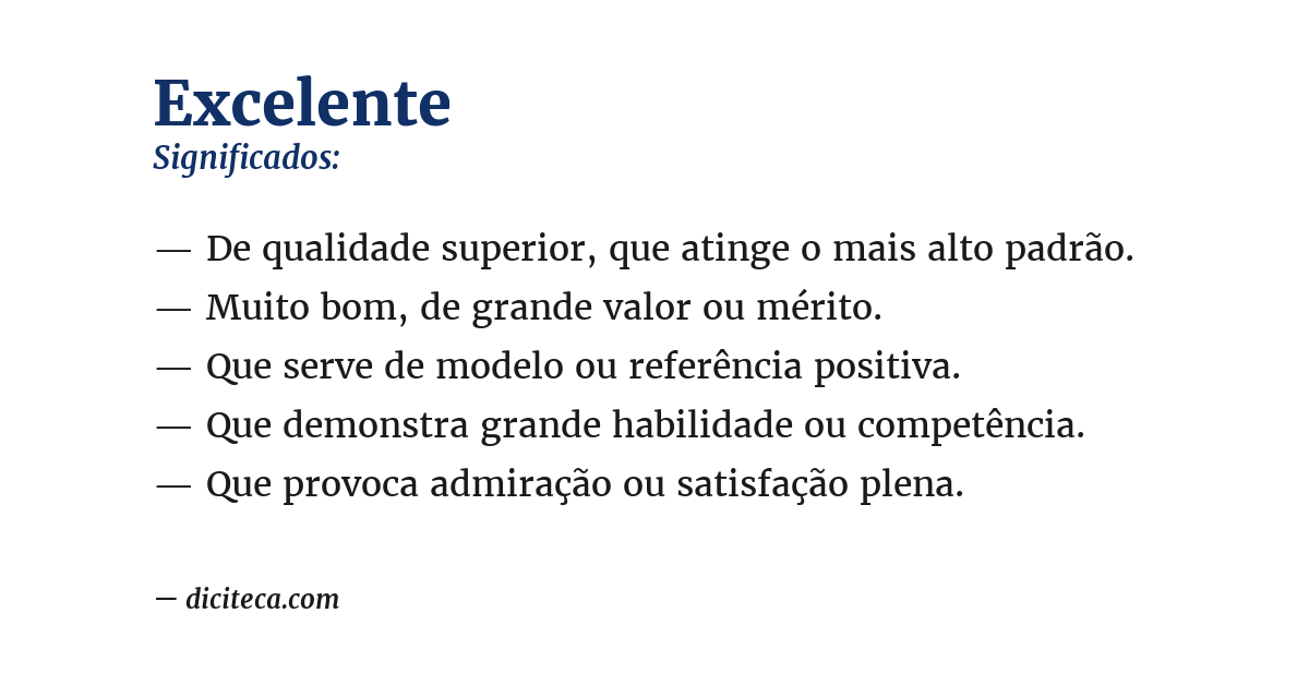 Significado de excelente