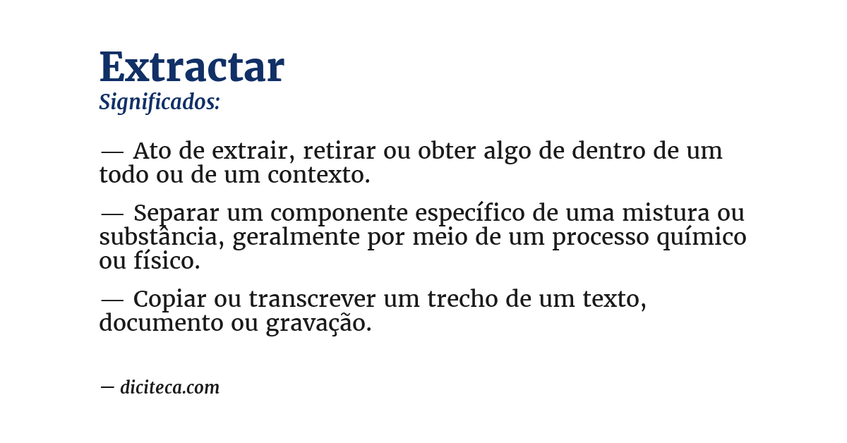 Significado de extractar