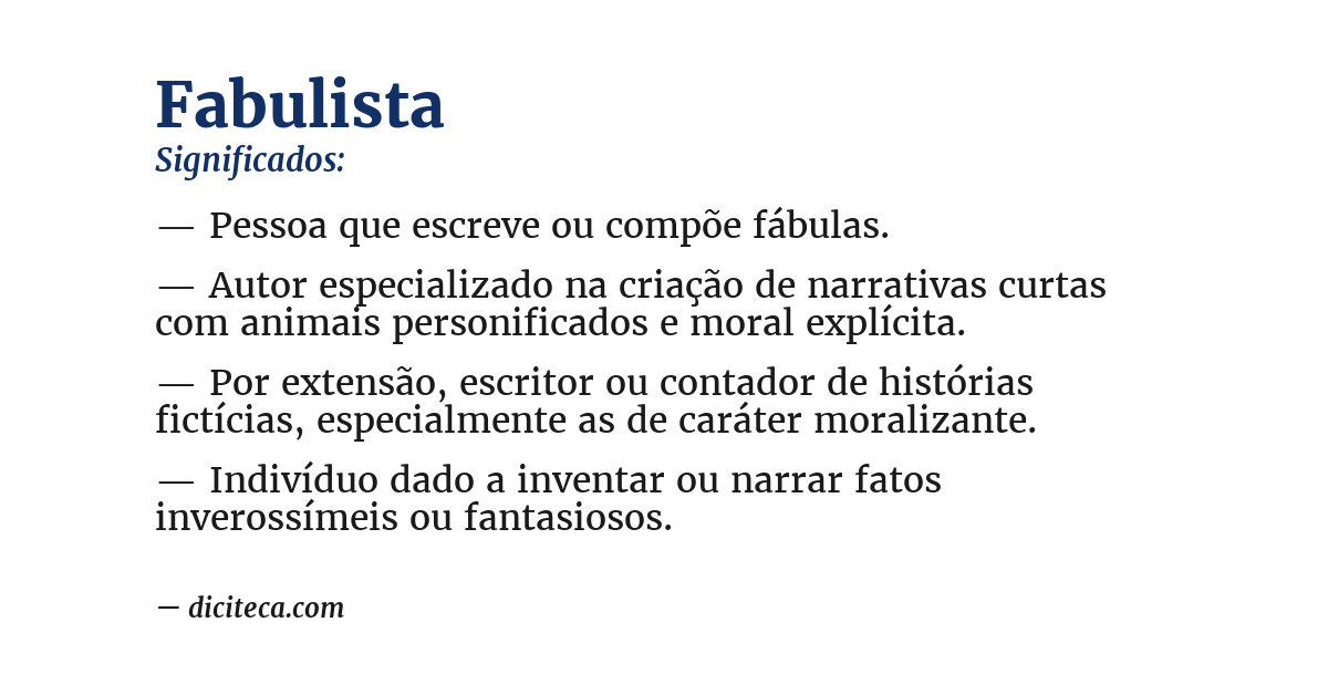 Significado de fabulista