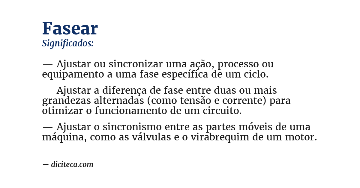 Significado de fasear