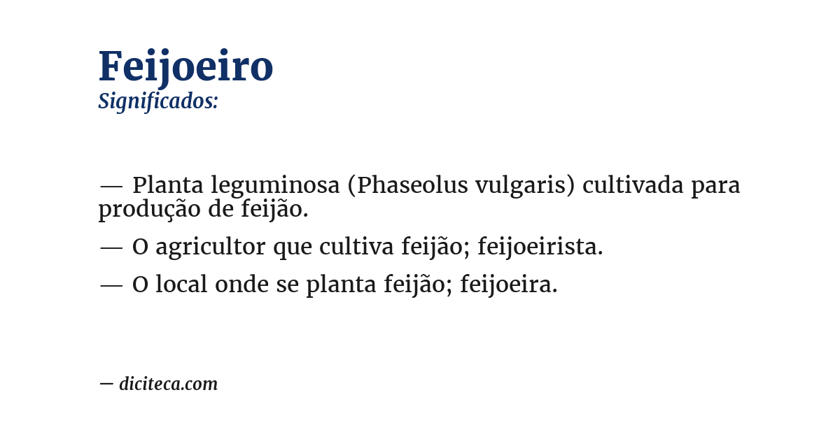 Significado de feijoeiro
