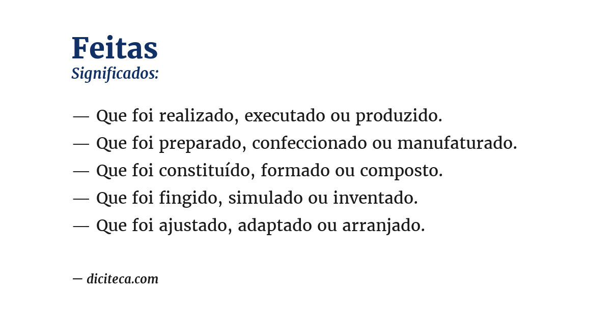 Significado de feitas