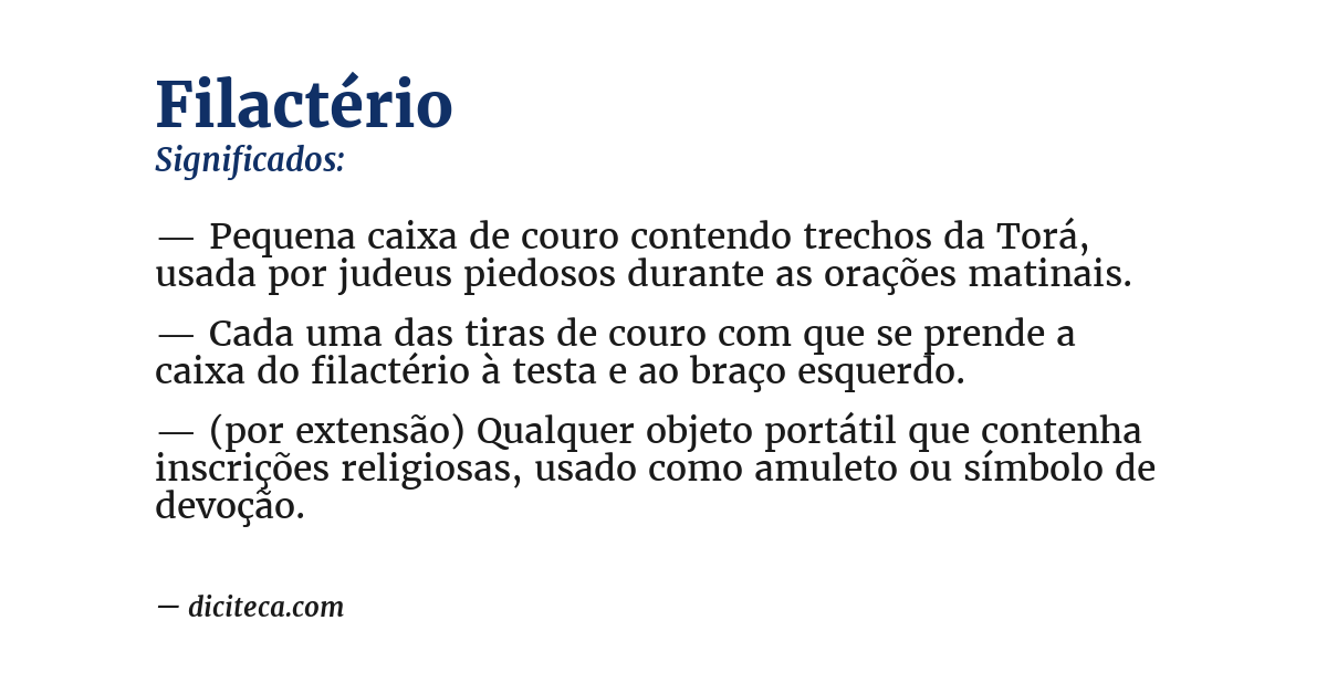Significado de filactério