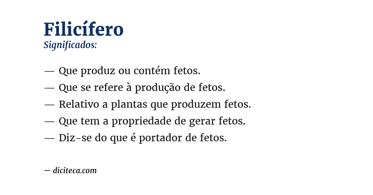 Significado de filicífero