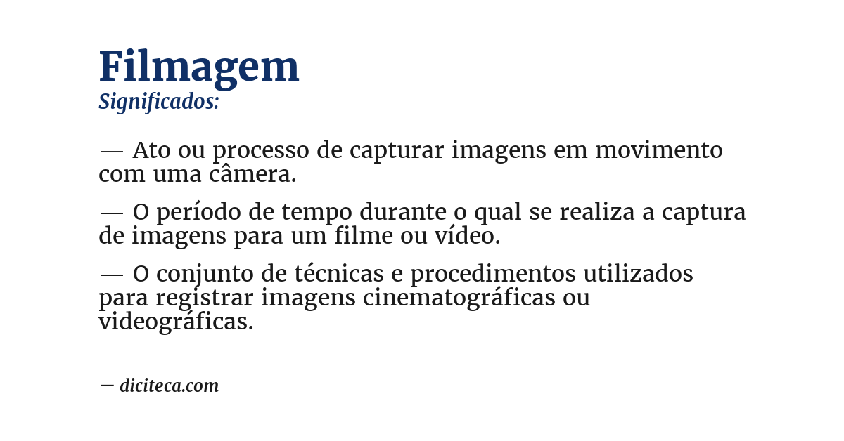 Significado de filmagem