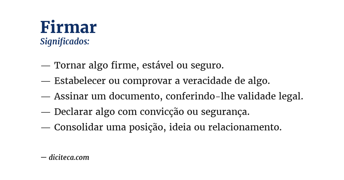 Significado de firmar