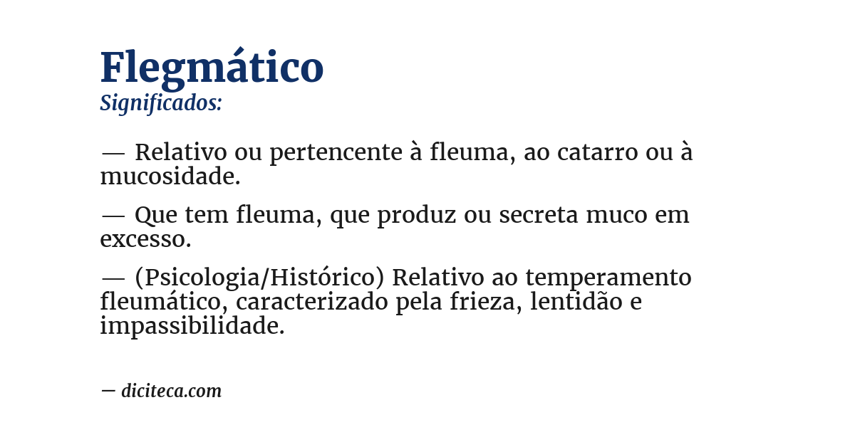 Significado de flegmático