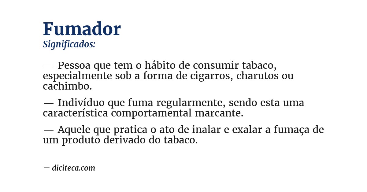 Significado de fumador