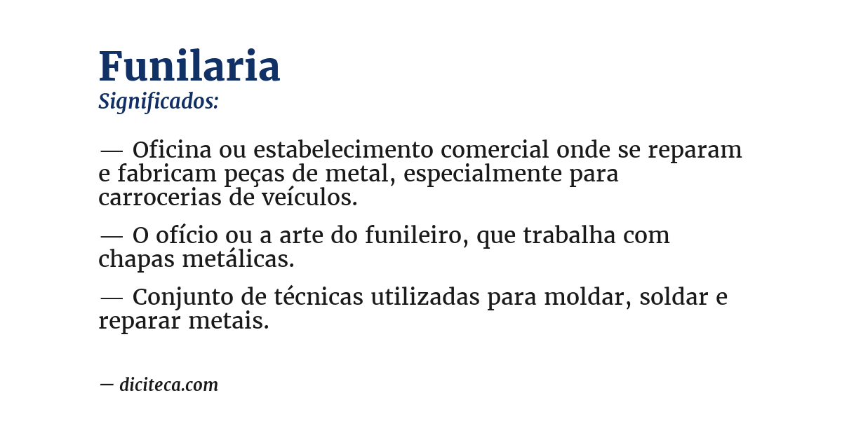Significado de funilaria