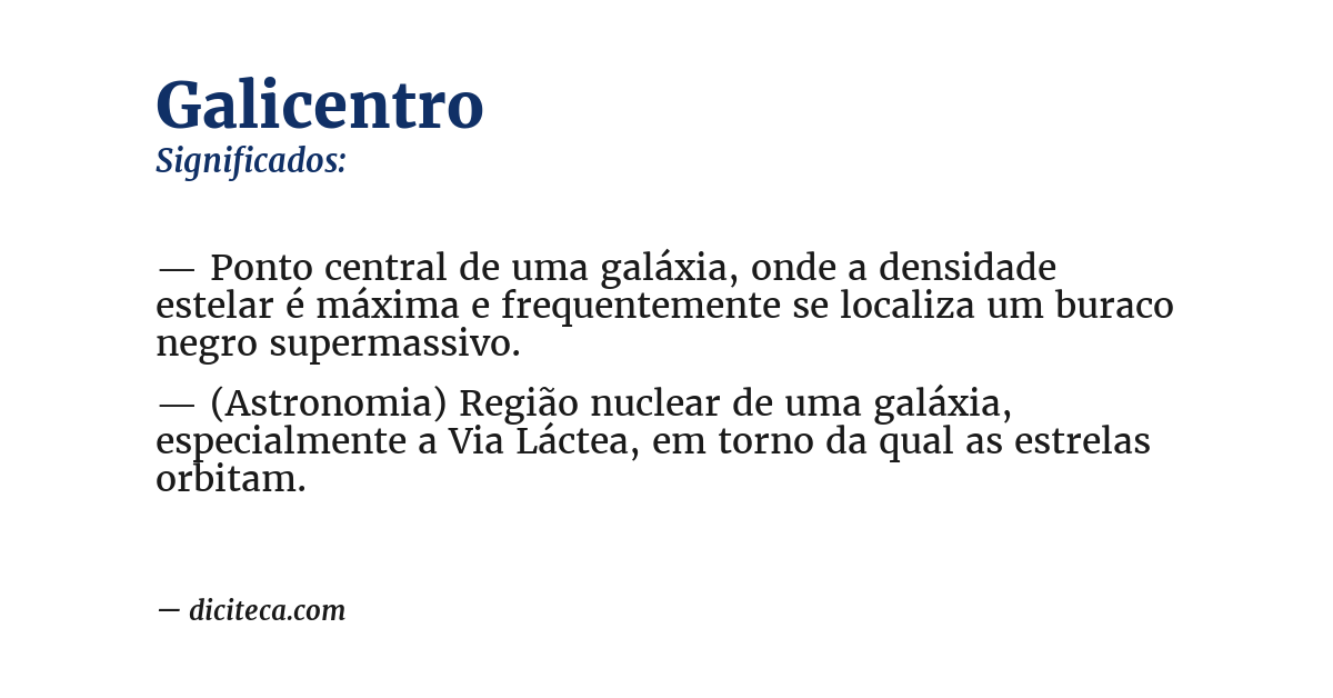 Significado de galicentro