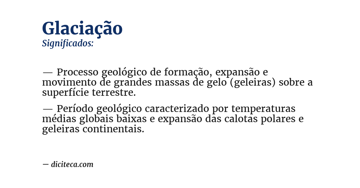Significado de glaciação