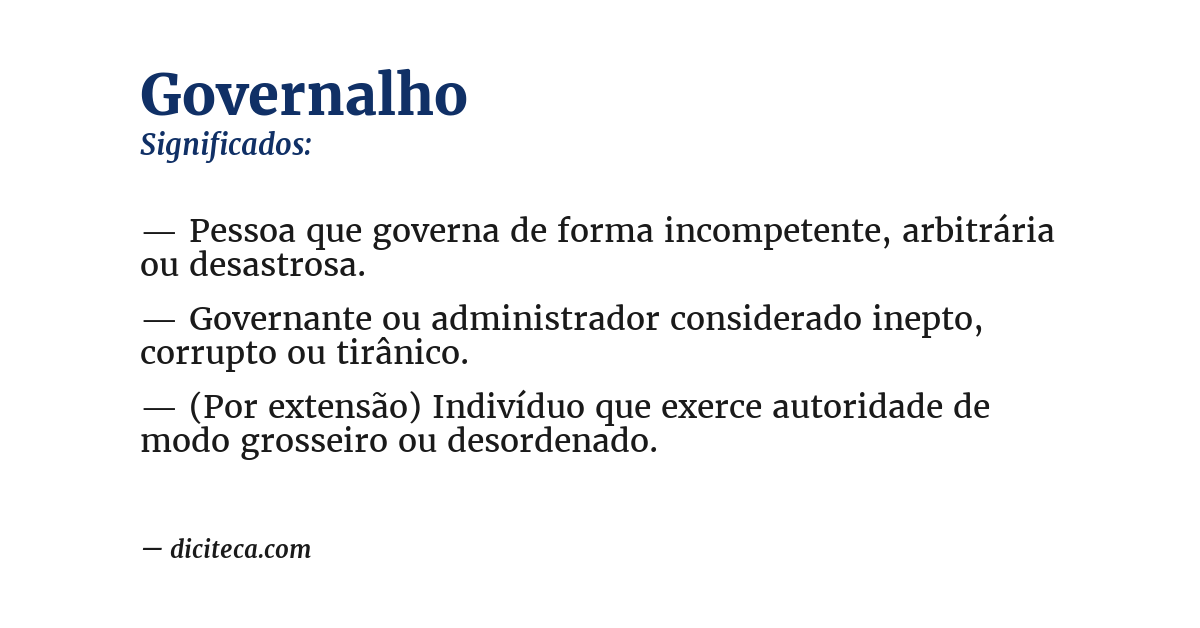 Significado de governalho