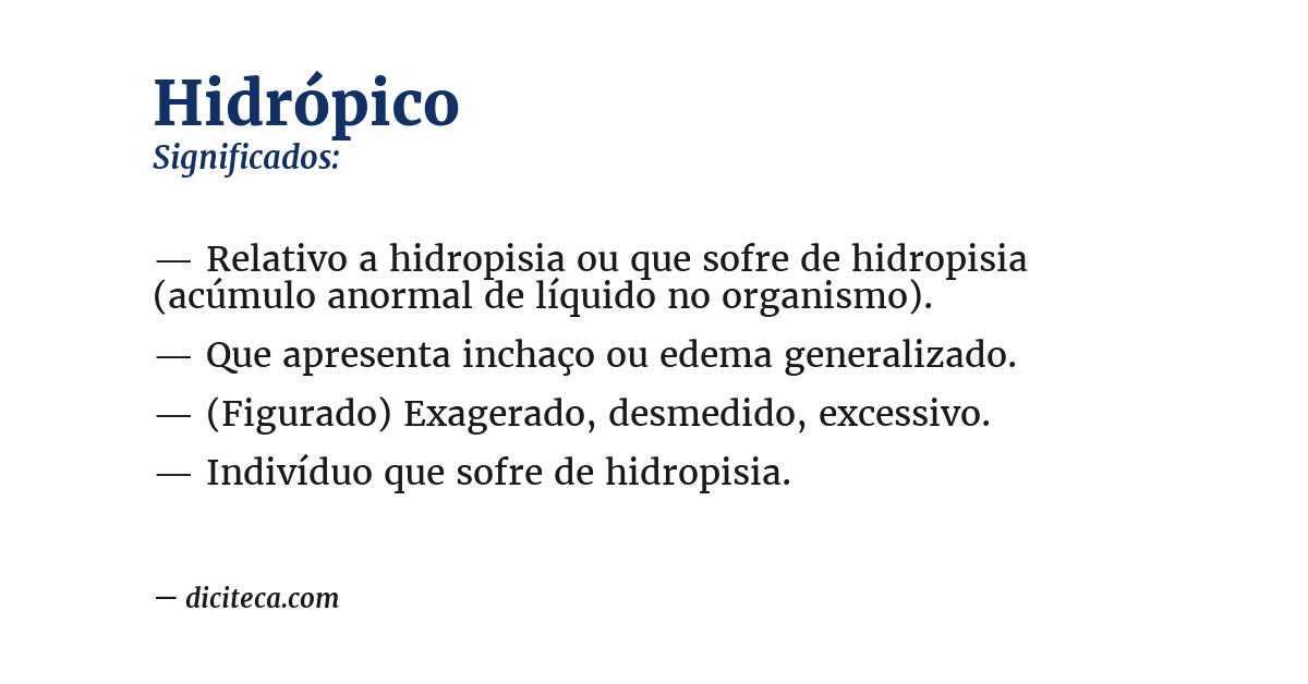 Significado de hidrópico