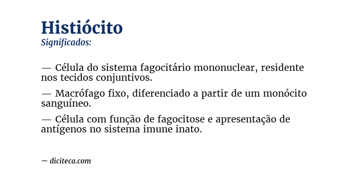 Significado de histiócito