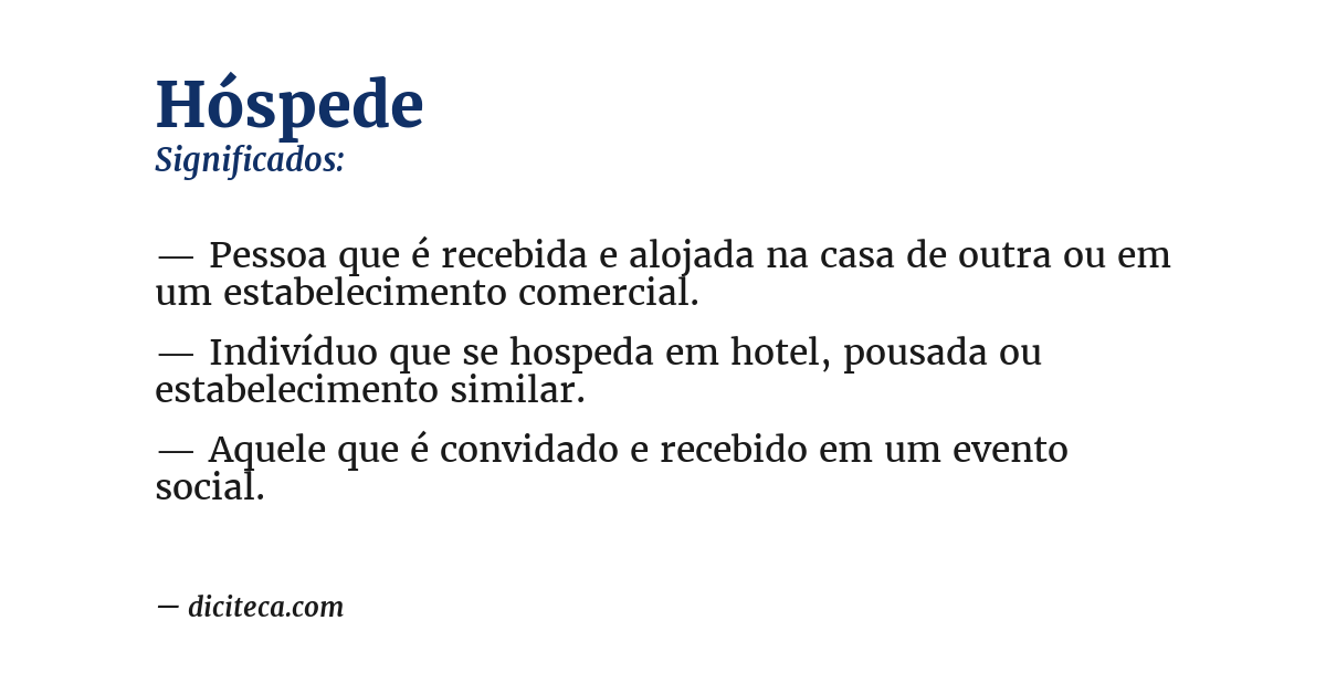 Significado de hóspede