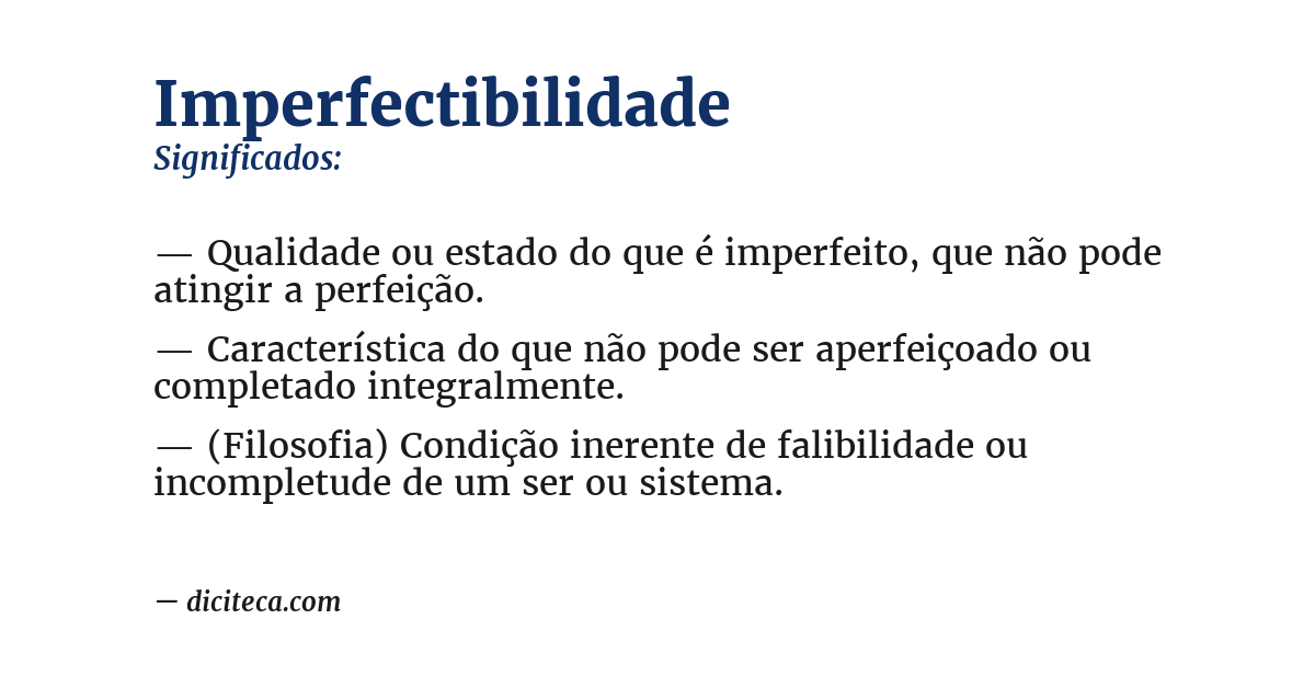 Significado de imperfectibilidade