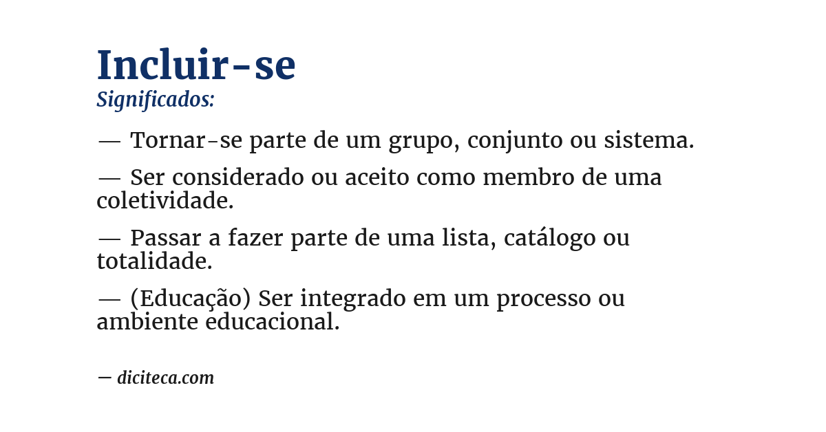 Significado de incluir-se