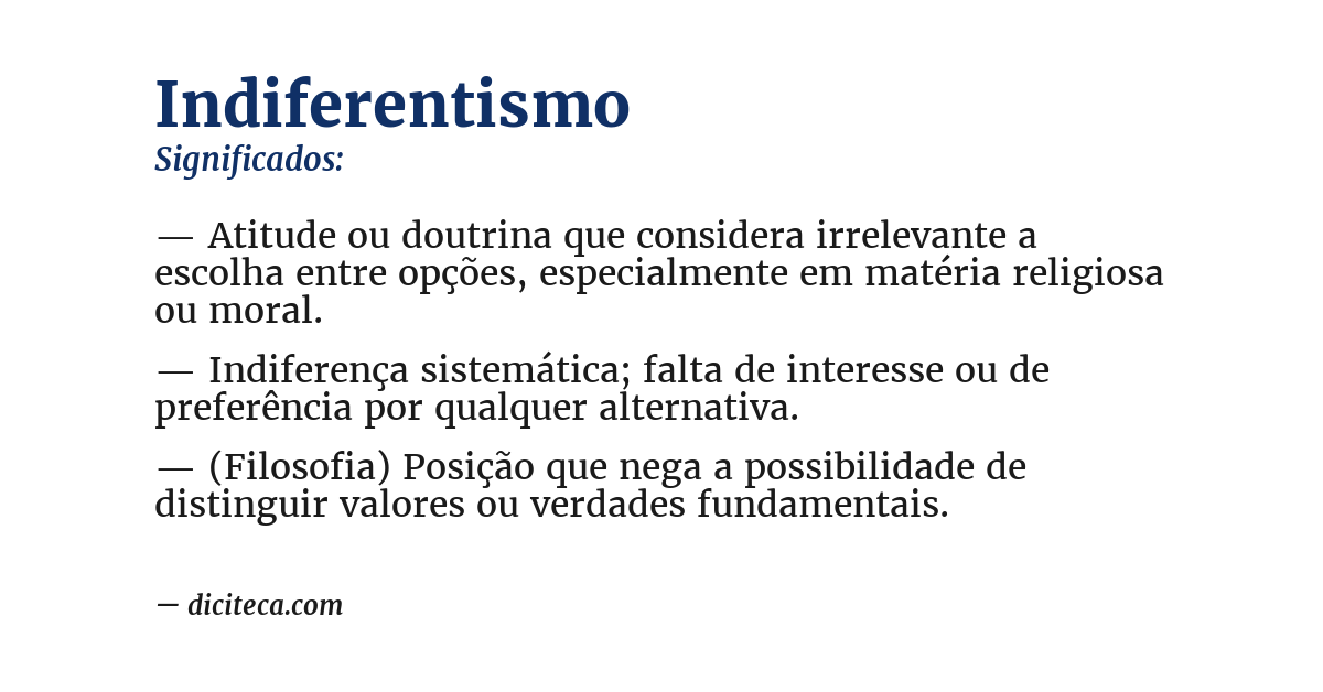 Significado de indiferentismo