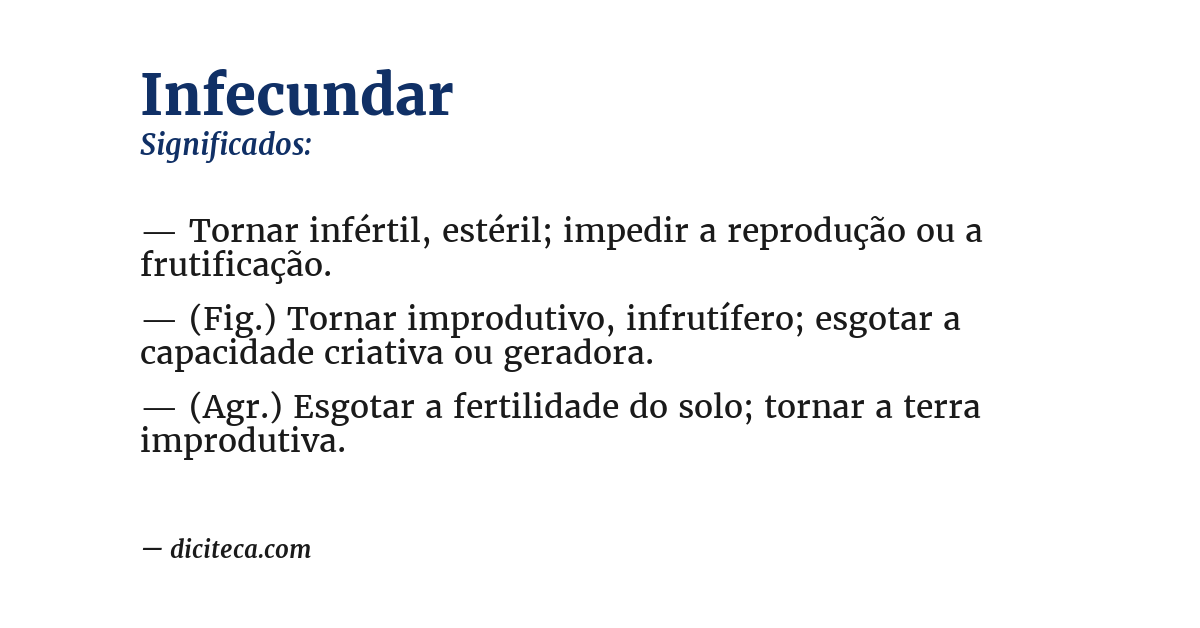 Significado de infecundar