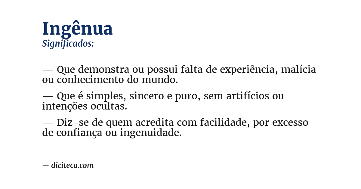 Significado de ingênua