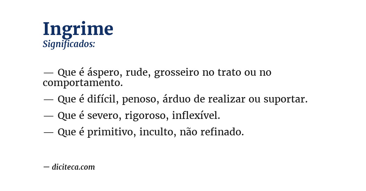 Significado de ingrime