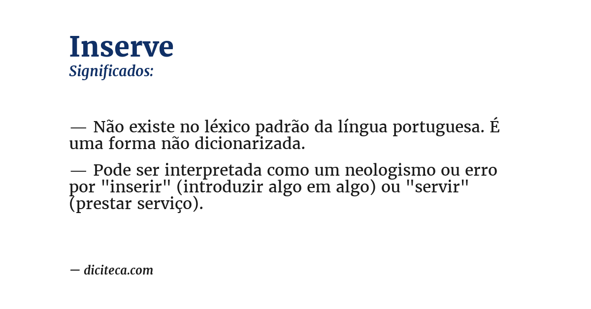 Significado de inserve
