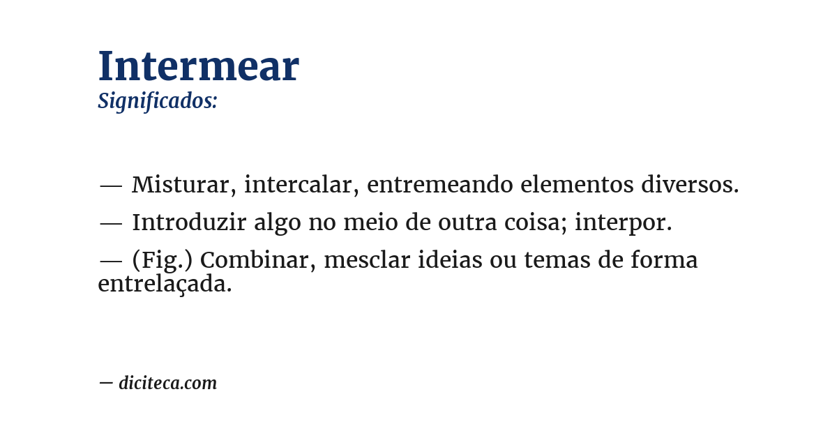 Significado de intermear