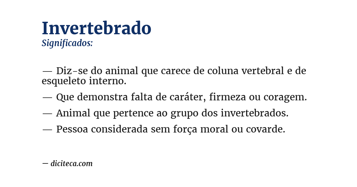 Significado de invertebrado